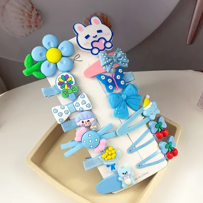 Kids Girls Sweet Cartoon Flower Fruit Bow Hairpin Duckbill Clip