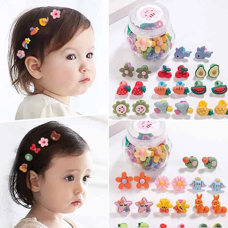 Kids Girls Cute Sweet Star Flower Heart Acrylic Hairpin
