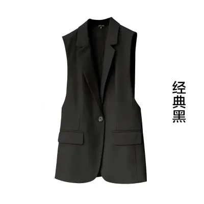 Summer Women Casual Solid Color Sleeveless Vest Blazer Coat