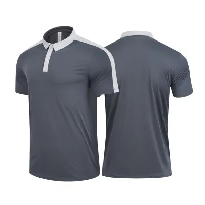 Summer Unisex Men Outdoor Sports Quick-Drying Contrast Color Polo Shirt