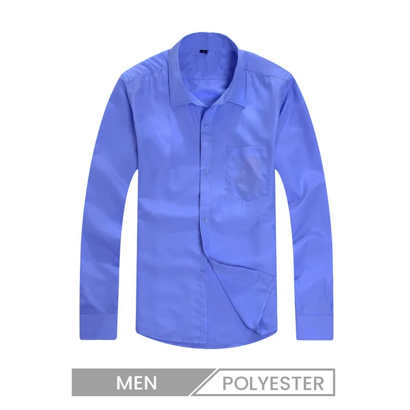 Cheap Men Long Sleeve Blue Dress Shirt Custom