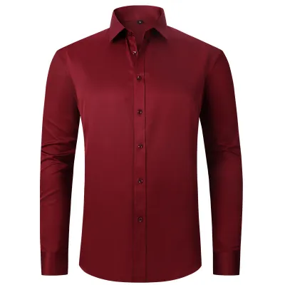 Men Non-Ironing Anti-Wrinkle Four-Sided Stretch Dress Shirt Custom