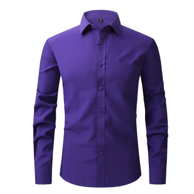 Men Non-Ironing Anti-Wrinkle Four-Sided Stretch Dress Shirt Custom