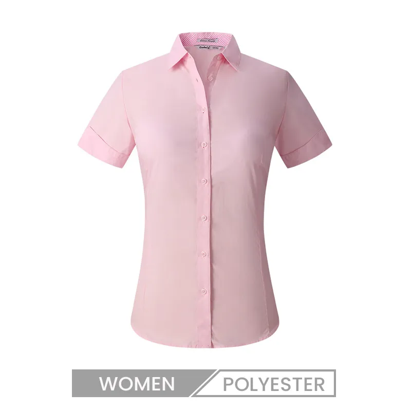Women Lapel Short-Sleeved Summer Comfortable Breathable Dress Shirt Custom