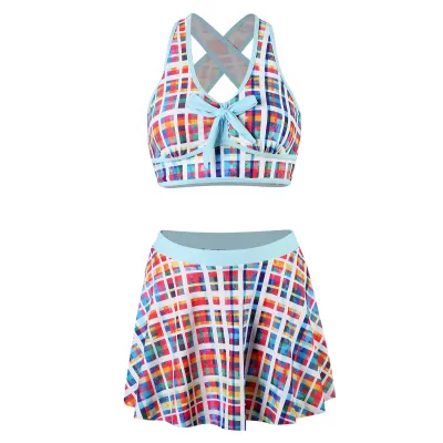 Women Fashion Print Tankini Swimwear Set