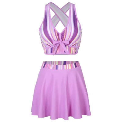Women Fashion Print Tankini Swimwear Set