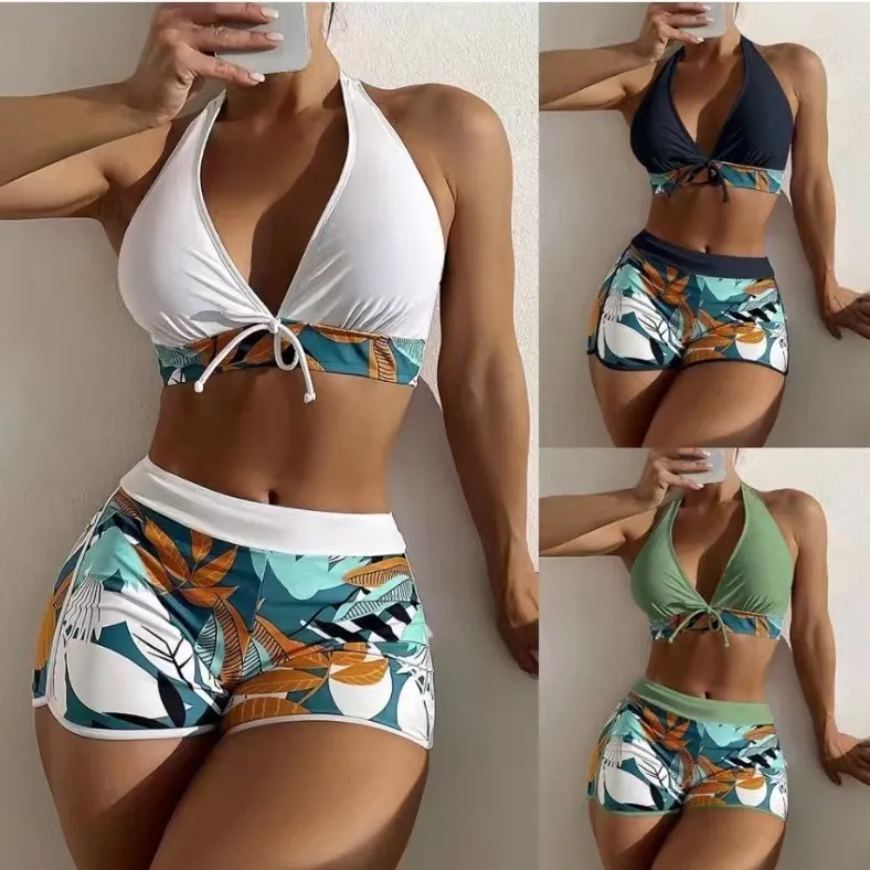 Women Fashion Print Tankini Swimsuit Two-Piece Set