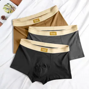 Men Casual Basic Plus Size Cotton Mid Waist Color Matching Boxer Pants