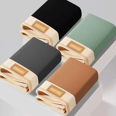 Men Casual Basic Plus Size Cotton Mid Waist Boxer Pants Solid Color