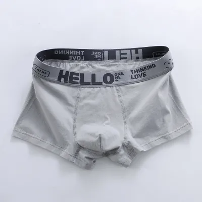Men Casual Basic Letter Print Plus Size Mid Waist Cotton Boxer Pants