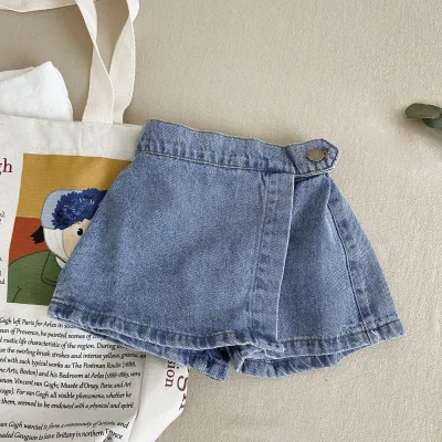 Kids Toddler Girls Fashion Casual Cute Solid Color Denim Shorts