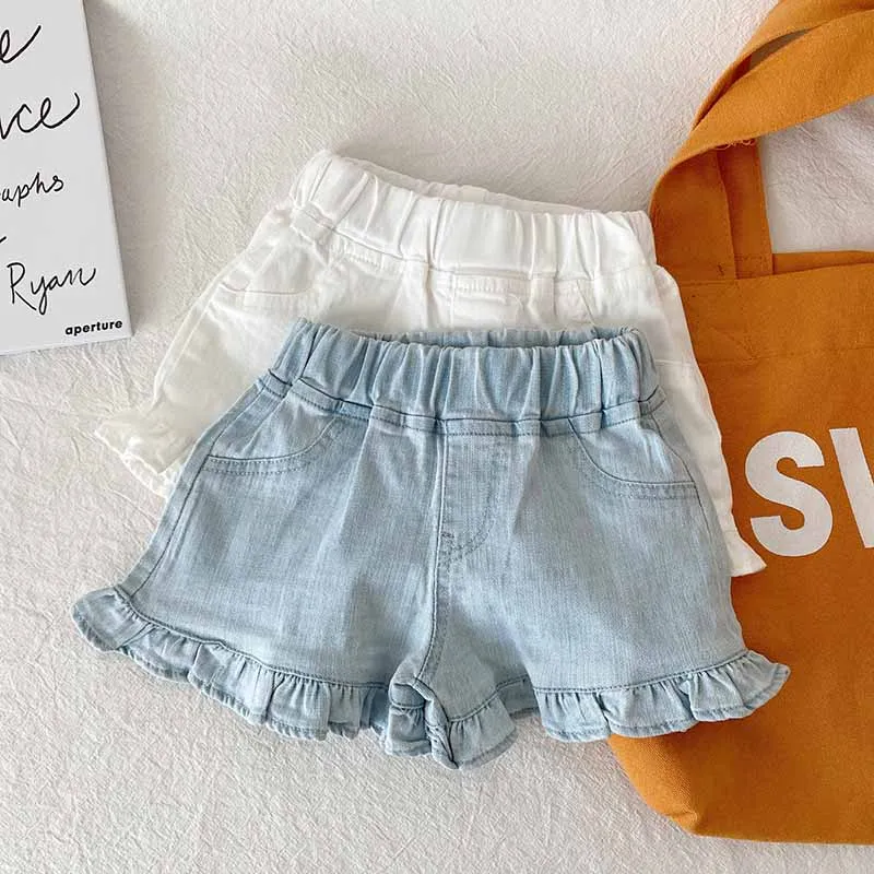 Kids Toddler Girls Fashion Cute Denim Shorts Mid-Waist