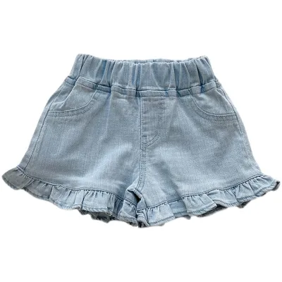 Kids Toddler Girls Fashion Cute Denim Shorts Mid-Waist
