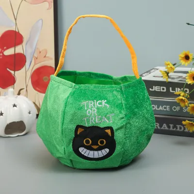 Halloween Ghost Party Holiday Dress Up Decorative Candy Bag Gold Velvet