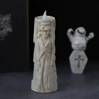 Halloween Party LED Luminous Candle Ghost Bride and Groom Couple Layout Props Ornaments