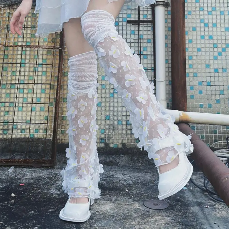 Women Fashion Mesh Hollow Lolita Calf Socks