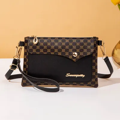Women Simple Print Multi-Function Zipper Small Square Bag Fresh Sweet Purses