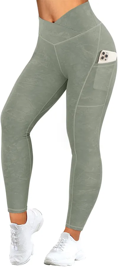Women's High Waist Sports Leggings - Polyester Spandex Blend, Solid Color