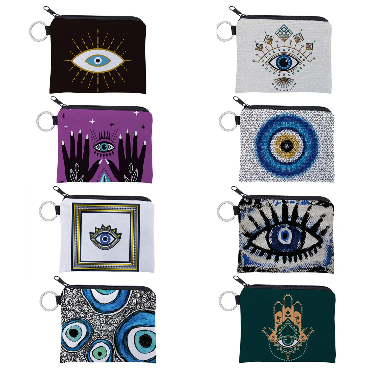 Women's Fashion Evil Eye Print Mini Wallet