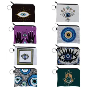 Women's Fashion Evil Eye Print Mini Wallet