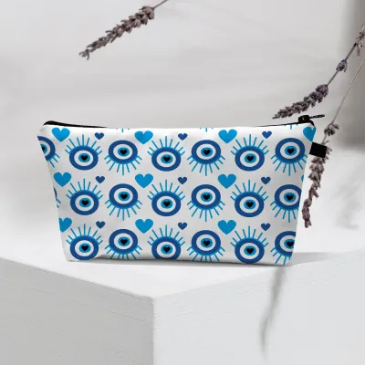 Women Fashion Evil Eye Printed Portable Toiletries Cosmetic Bag
