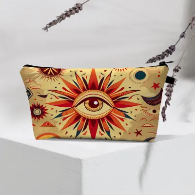 Women Fashion Evil Eye Printed Portable Toiletries Cosmetic Bag