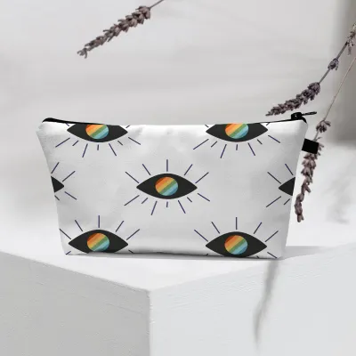 Women Fashion Evil Eye Printed Portable Toiletries Cosmetic Bag