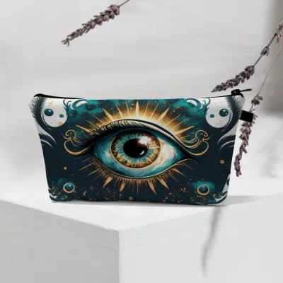 Women Fashion Evil Eye Printed Portable Toiletries Cosmetic Bag