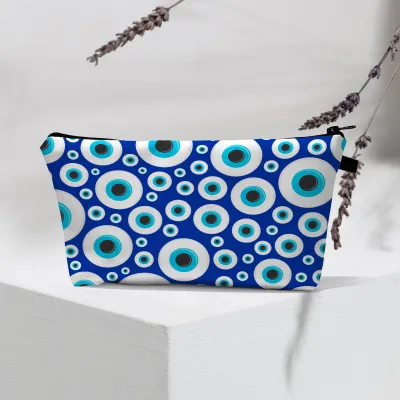 Women Fashion Evil Eye Printed Portable Toiletries Cosmetic Bag