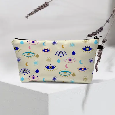 Women Fashion Evil Eye Printed Portable Toiletries Cosmetic Bag