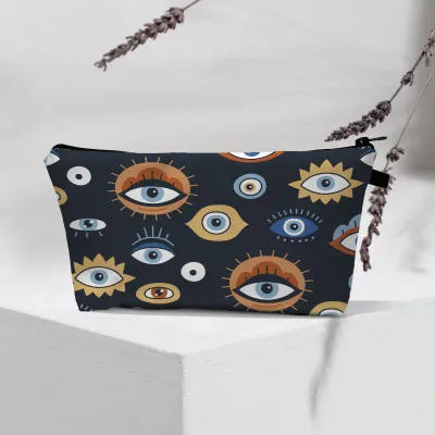 Women Fashion Evil Eye Printed Portable Toiletries Cosmetic Bag