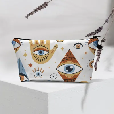 Women Fashion Evil Eye Printed Portable Toiletries Cosmetic Bag