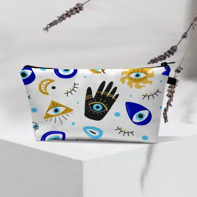 Women Fashion Evil Eye Printed Portable Toiletries Cosmetic Bag