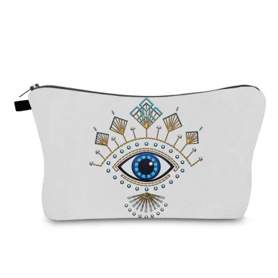 Women Fashion Evil Eye Printed Portable Toiletries Cosmetic Bag