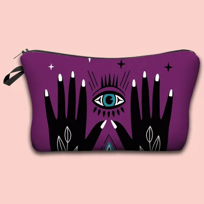Women Fashion Evil Eye Printed Portable Toiletries Cosmetic Bag