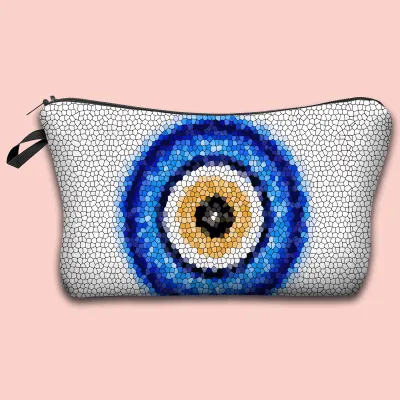 Women Fashion Evil Eye Printed Portable Toiletries Cosmetic Bag