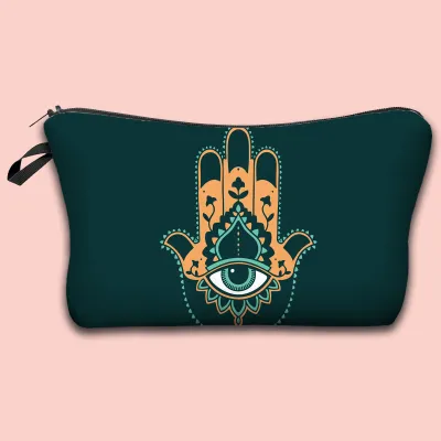 Women Fashion Evil Eye Printed Portable Toiletries Cosmetic Bag