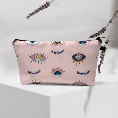 Women Fashion Evil Eye Printed Portable Toiletries Cosmetic Bag
