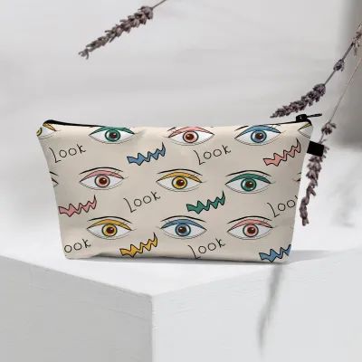 Women Fashion Evil Eye Printed Portable Toiletries Cosmetic Bag