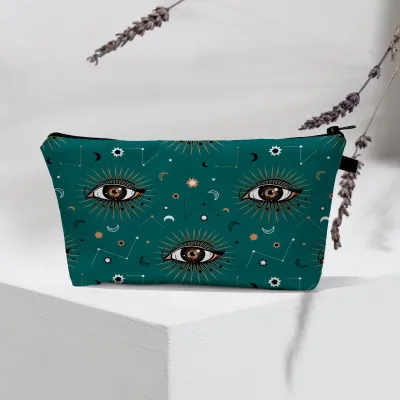 Women Fashion Evil Eye Printed Portable Toiletries Cosmetic Bag