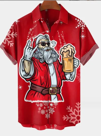 Men Fashion Evil Eye Printed Short Sleeve Shirt Top Loose Fit Lapel