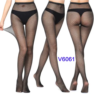 Women Fashion Sexy Jacquard Fishnet Bow Rhomboid Silk Stockings