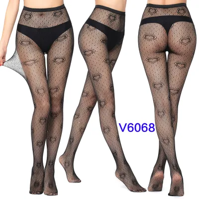 Women Fashion Sexy Jacquard Fishnet Bow Rhomboid Silk Stockings