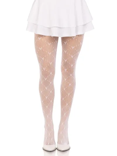 Women Fashion Sexy Heart-Shaped Rhombic Hollow Fishing Net Pantyhose