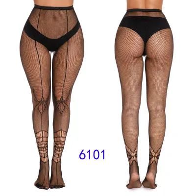 Women Fashion Sexy Heart-Shaped Rhombic Hollow Fishing Net Pantyhose