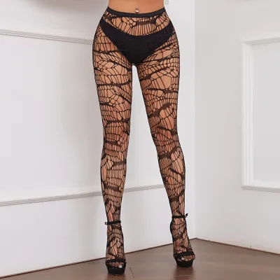 Women Fashion Sexy Heart-Shaped Rhombic Hollow Fishing Net Pantyhose