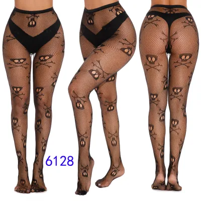 Women Fashion Sexy Heart-Shaped Rhombic Hollow Fishing Net Pantyhose