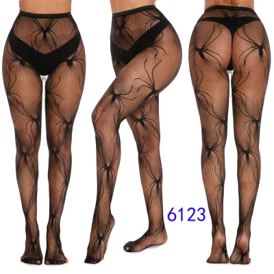 Women Fashion Sexy Hollow Leopard Spider Web Pantyhose