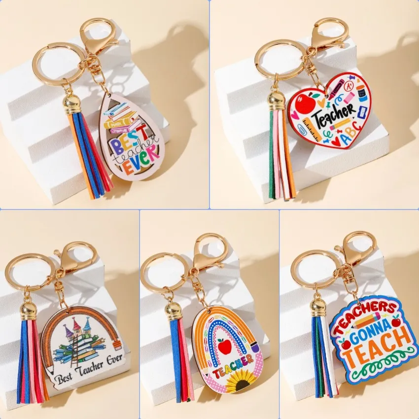 Women Cartoon Creative Rainbow Tassel Keychain Pendant