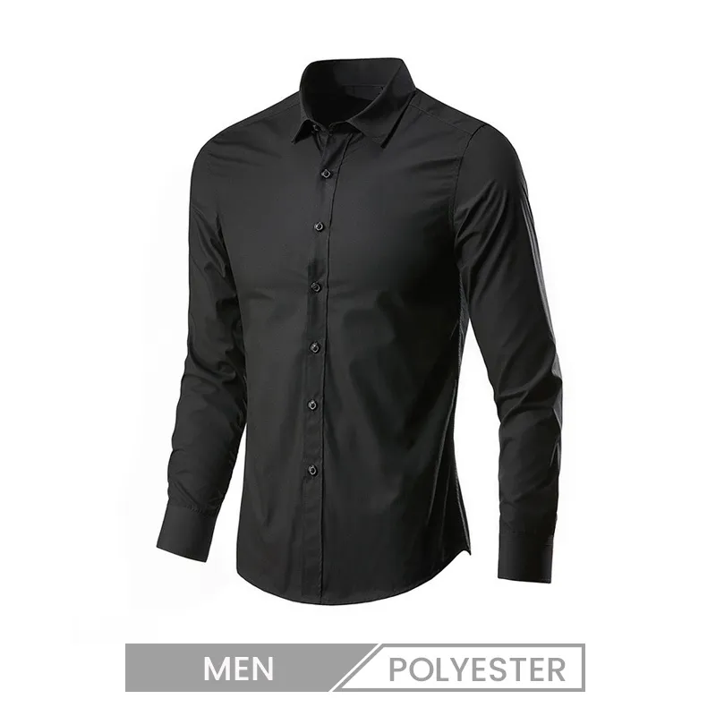 Men Long-Sleeved Non-Ironing Business Dress Slim-Fit Professional Dress Shirt Custom